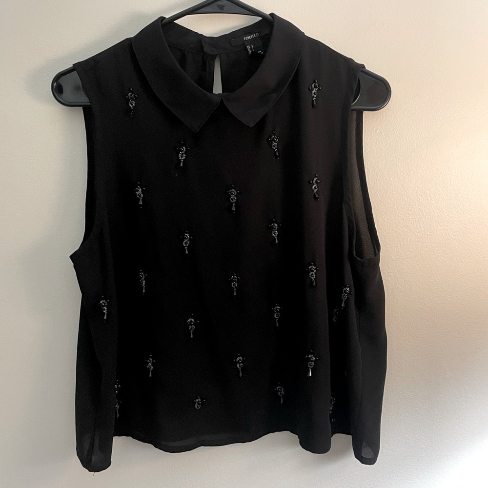 Forever 21 Jeweled Tank Dressy Blouse